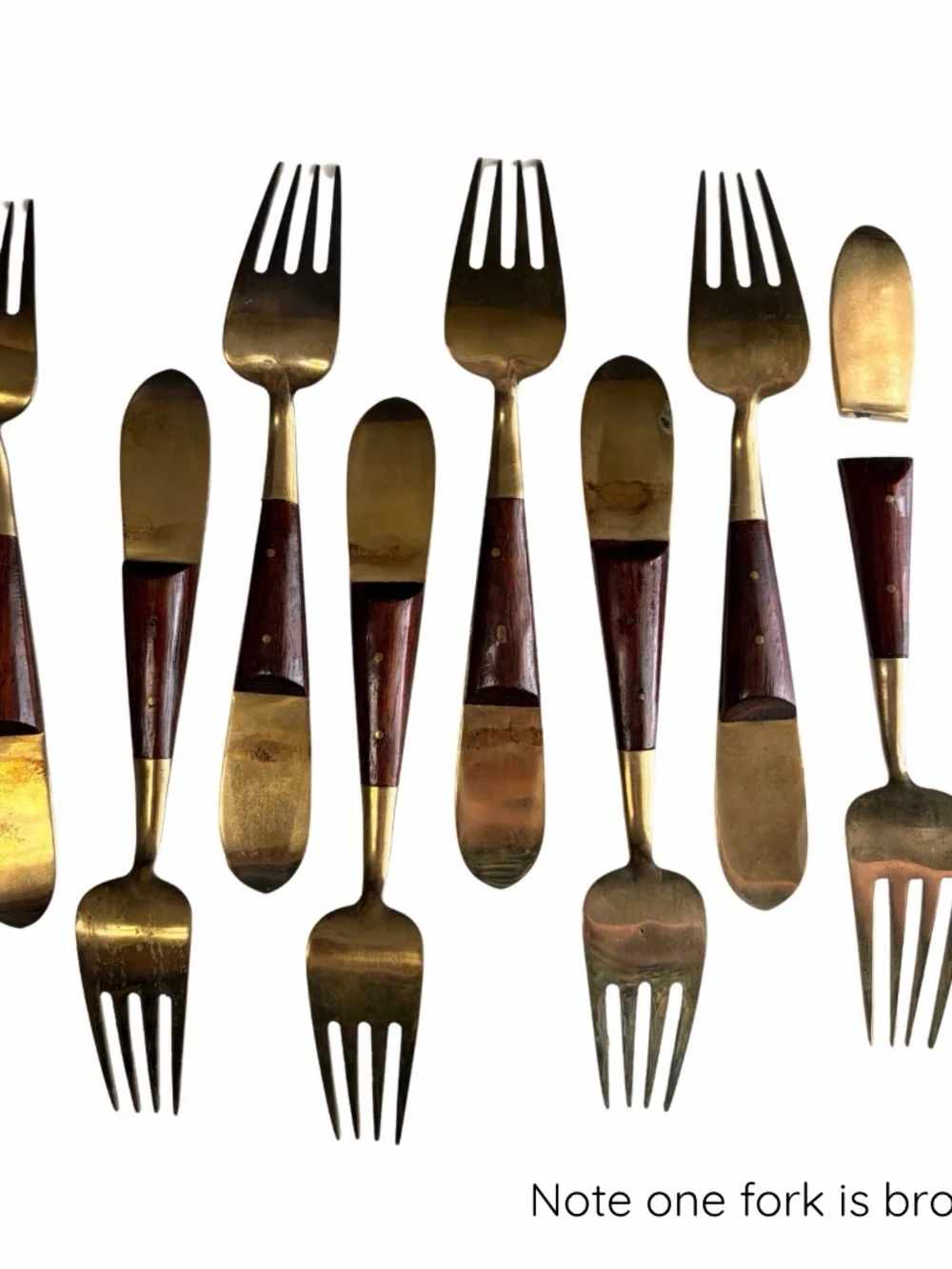 Vintage V. Thailand Jewelry & Bronze Factory Siam Bronze Flatware Set w/ Case